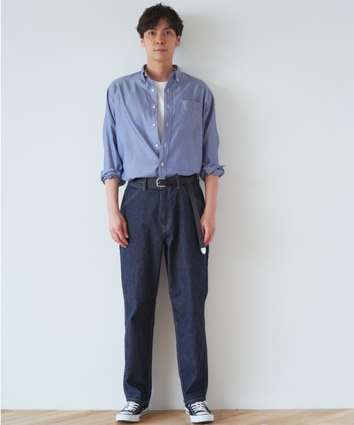 Pitta Re:)（ピッタリ）の「形態安定ノーアイロン ラウンドテール ボタンダウン長袖ビジネスワイシャツ（シャツ/ブラウス・メンズ・グレイッシュブルー・LL/S/L/M）」の12枚目の写真