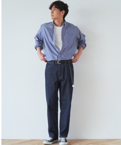 Pitta Re:)（ピッタリ）の「形態安定ノーアイロン ラウンドテール ボタンダウン長袖ビジネスワイシャツ（シャツ/ブラウス・メンズ・グレイッシュブルー・LL/S/L/M）」の11枚目の写真