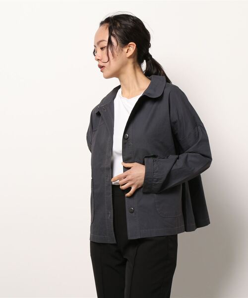 Samansa Mos2(サマンサ モスモス)の「綿タイプライターショートジャケット(その他アウター・レディース・ベージュ/チャコール/キナリ・フリ-)」の8枚目の写真