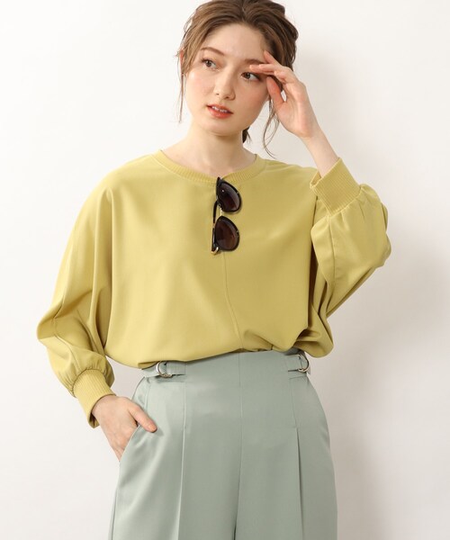 DRESKIP(ドレスキップ)の「◆リブ切り替えドルマンブラウス(シャツ/ブラウス・レディース・ライトブルー/ブラック/オフホワイト/グリーン/ダークオレンジ/ライトベージュ/レモンイエロー・00)」の6枚目の写真