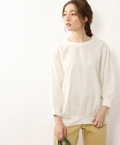 DRESKIP(ドレスキップ)の「◆リブ切り替えドルマンブラウス(シャツ/ブラウス・レディース・ライトブルー/ブラック/オフホワイト/グリーン/ダークオレンジ/ライトベージュ/レモンイエロー・00)」の14枚目の写真