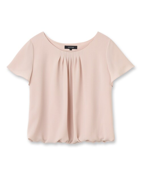 UNTITLED（アンタイトル）の「◆【オフィスにも学校行事にも】フレアスリーブ 半袖ブラウス（シャツ/ブラウス・レディース・オフホワイト/ピンク/ネイビー/サックスブルー/ナチュラル・01/02/03/04/44/48）」の6枚目の写真