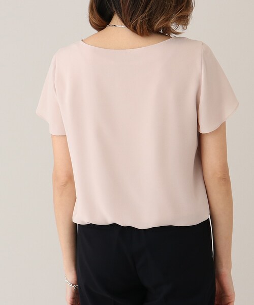 UNTITLED（アンタイトル）の「◆【オフィスにも学校行事にも】フレアスリーブ 半袖ブラウス（シャツ/ブラウス・レディース・オフホワイト/ピンク/ネイビー/サックスブルー/ナチュラル・01/02/03/04/44/48）」の9枚目の写真