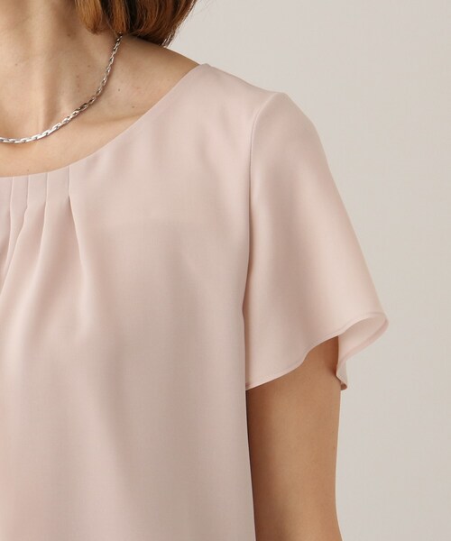 UNTITLED（アンタイトル）の「◆【オフィスにも学校行事にも】フレアスリーブ 半袖ブラウス（シャツ/ブラウス・レディース・オフホワイト/ピンク/ネイビー/サックスブルー/ナチュラル・01/02/03/04/44/48）」の11枚目の写真