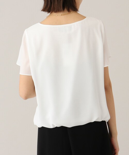 UNTITLED（アンタイトル）の「◆【オフィスにも学校行事にも】フレアスリーブ 半袖ブラウス（シャツ/ブラウス・レディース・オフホワイト/ピンク/ネイビー/サックスブルー/ナチュラル・01/02/03/04/44/48）」の15枚目の写真