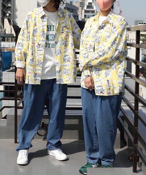 8(eight)(エイト)の「総柄レギュラーカラーシャツ(シャツ/ブラウス・メンズ・ベージュ系その他/グリーン系その他/イエロー系その他/サックスブルー/キナリ/モカ/ブラック系その他/ブラック系その他2/ネイビー系・MEDIUM/X-LARGE/LARGE)」の15枚目の写真