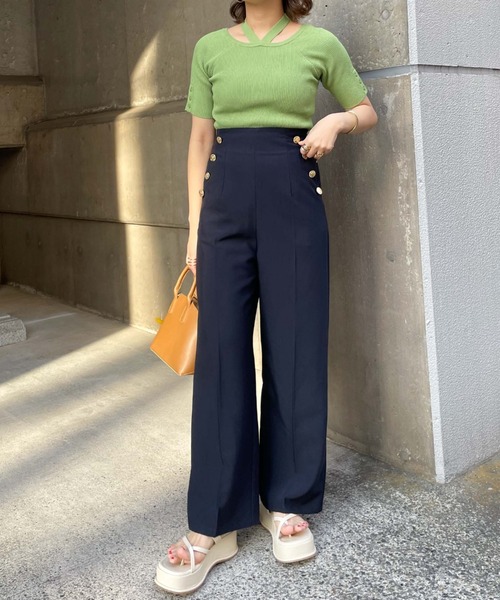 archives(アルシーヴ)の「リボン付きオフショルニット(ニット/セーター・レディース・ブラック/オレンジ/グリーン/アイボリー・MEDIUM)」の15枚目の写真