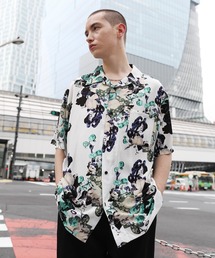 ルーズシルエット オープンカラー アロハシャツ 総柄 ペイズリー 花柄