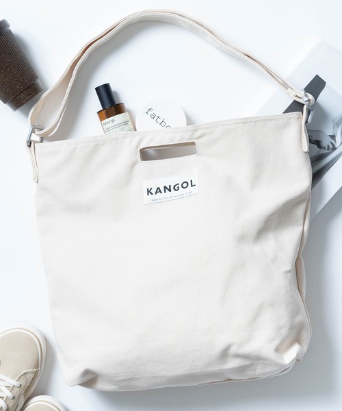 KANGOL(カンゴール)の「【KANGOL】2WAYボックスロゴプリントショルダートートバッグ KGSA-BG00100(ショルダーバッグ・レディース・ホワイト/ブラック・FREE)」の5枚目の写真