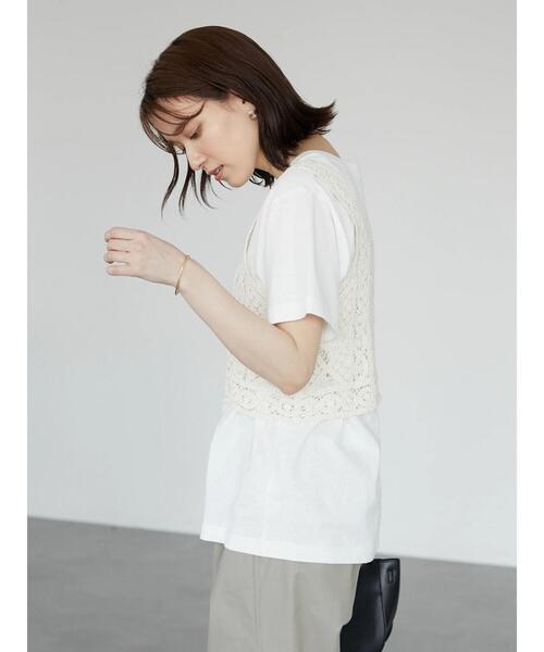 Sugar spoon（シュガースプーン）の「・SUGAR SPOON カギ針風ベスト（ベスト・レディース・ライトブルー/ブラック/グレー/ナチュラル・FREE）」の9枚目の写真