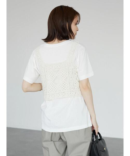 Sugar spoon（シュガースプーン）の「・SUGAR SPOON カギ針風ベスト（ベスト・レディース・ライトブルー/ブラック/グレー/ナチュラル・FREE）」の10枚目の写真