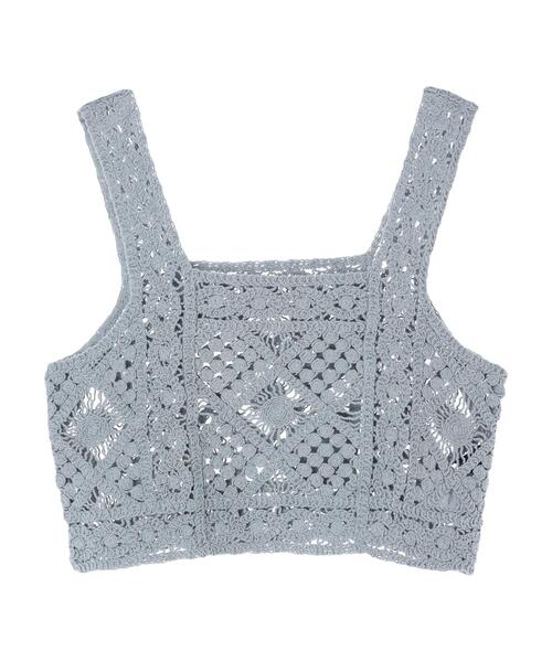 Sugar spoon（シュガースプーン）の「・SUGAR SPOON カギ針風ベスト（ベスト・レディース・ライトブルー/ブラック/グレー/ナチュラル・FREE）」の21枚目の写真