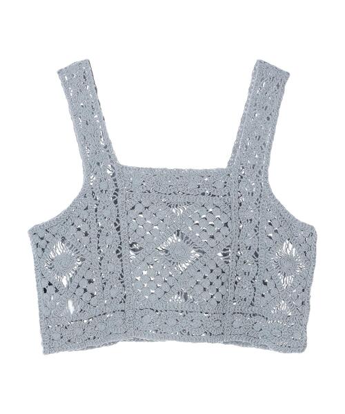 Sugar spoon（シュガースプーン）の「・SUGAR SPOON カギ針風ベスト（ベスト・レディース・ライトブルー/ブラック/グレー/ナチュラル・FREE）」の22枚目の写真