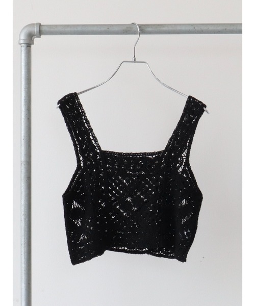 Sugar spoon（シュガースプーン）の「・SUGAR SPOON カギ針風ベスト（ベスト・レディース・ライトブルー/ブラック/グレー/ナチュラル・FREE）」の2枚目の写真