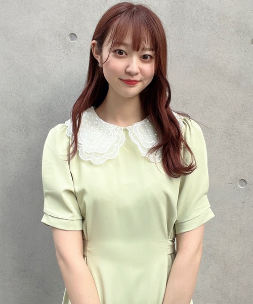 Crea titty&Co. PETIT（クレアティティーアンドコープチ）の「【Crea titty&Co.PETIT】レースカラータックミディワンピース（ワンピース・レディース・グリーン・FREE）」の15枚目の写真
