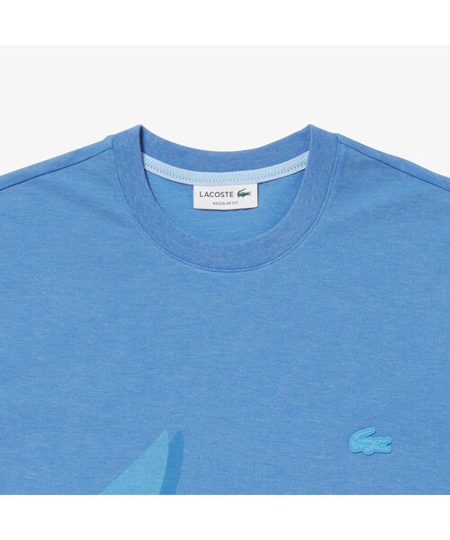 LACOSTE(ラコステ)の「オーバーサイズプリント鹿の子地Tシャツ(Tシャツ/カットソー・メンズ・ブルー/ライトピンク/ホワイト・5/2/4/3)」の5枚目の写真
