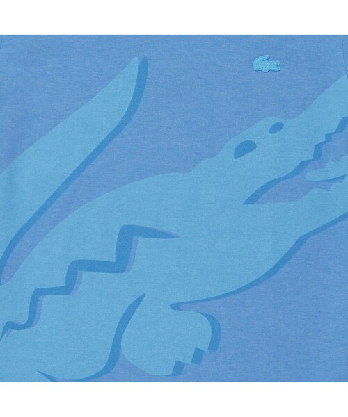 LACOSTE(ラコステ)の「オーバーサイズプリント鹿の子地Tシャツ(Tシャツ/カットソー・メンズ・ブルー/ライトピンク/ホワイト・5/2/4/3)」の7枚目の写真
