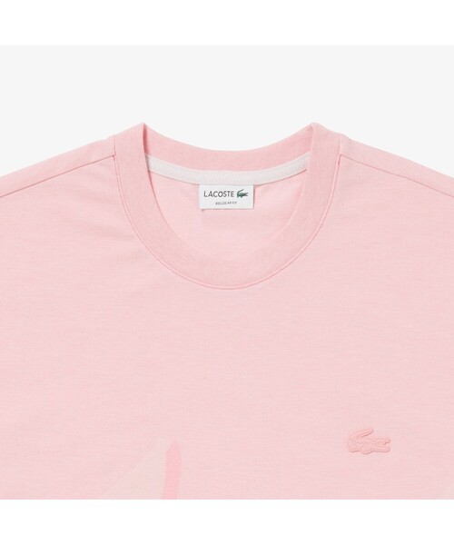 LACOSTE(ラコステ)の「オーバーサイズプリント鹿の子地Tシャツ(Tシャツ/カットソー・メンズ・ブルー/ライトピンク/ホワイト・5/2/4/3)」の10枚目の写真