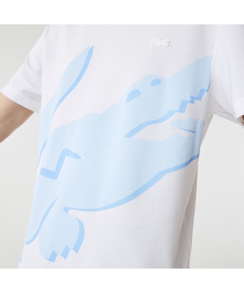 LACOSTE(ラコステ)の「オーバーサイズプリント鹿の子地Tシャツ(Tシャツ/カットソー・メンズ・ブルー/ライトピンク/ホワイト・5/2/4/3)」の16枚目の写真
