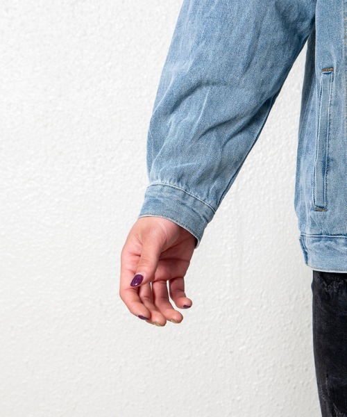 GGD SELECT（ジージーディー　セレクト）の「チェック柄切り替えデニムジャケット（デニムジャケット・レディース・ライトブルー・FREE）」の15枚目の写真