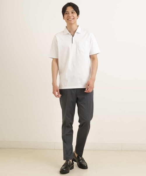 a.v.v（アーヴェヴェ）の「【S-XXL】シルケットスムーススキッパーポロシャツ（ポロシャツ・メンズ・ブラック/ネイビー/ホワイト・44/46/50/52/48）」の17枚目の写真