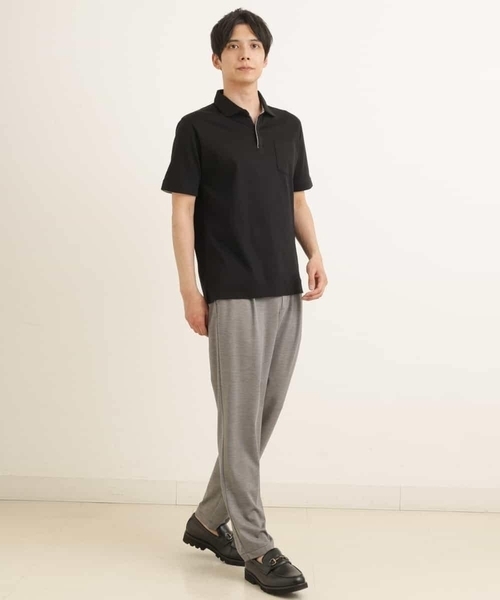 a.v.v（アーヴェヴェ）の「【S-XXL】シルケットスムーススキッパーポロシャツ（ポロシャツ・メンズ・ブラック/ネイビー/ホワイト・44/46/50/52/48）」の15枚目の写真