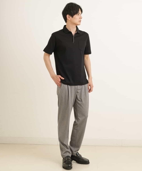 a.v.v（アーヴェヴェ）の「【S-XXL】シルケットスムーススキッパーポロシャツ（ポロシャツ・メンズ・ブラック/ネイビー/ホワイト・44/46/50/52/48）」の14枚目の写真