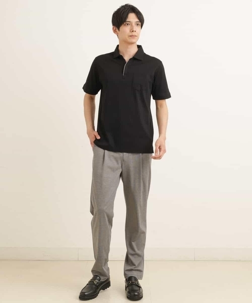 a.v.v（アーヴェヴェ）の「【S-XXL】シルケットスムーススキッパーポロシャツ（ポロシャツ・メンズ・ブラック/ネイビー/ホワイト・44/46/50/52/48）」の13枚目の写真