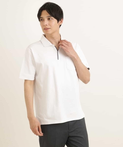 a.v.v（アーヴェヴェ）の「【S-XXL】シルケットスムーススキッパーポロシャツ（ポロシャツ・メンズ・ブラック/ネイビー/ホワイト・44/46/50/52/48）」の11枚目の写真