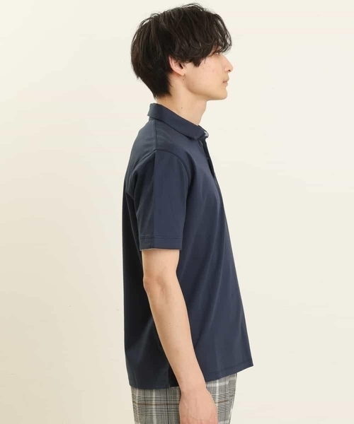 a.v.v（アーヴェヴェ）の「【S-XXL】シルケットスムーススキッパーポロシャツ（ポロシャツ・メンズ・ブラック/ネイビー/ホワイト・44/46/50/52/48）」の10枚目の写真