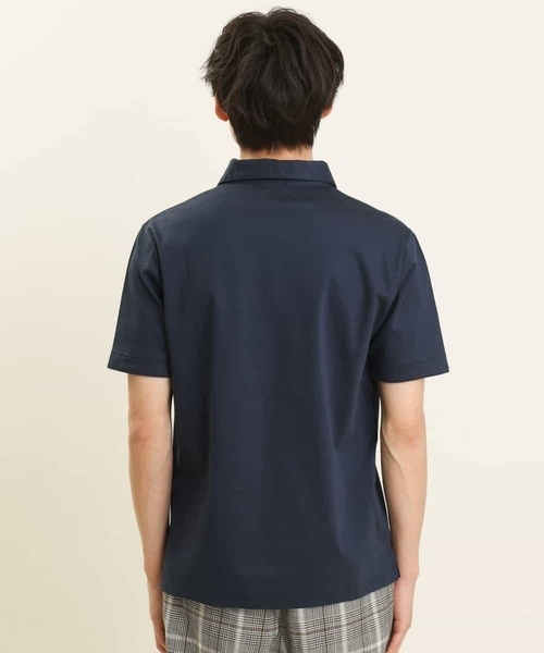 a.v.v（アーヴェヴェ）の「【S-XXL】シルケットスムーススキッパーポロシャツ（ポロシャツ・メンズ・ブラック/ネイビー/ホワイト・44/46/50/52/48）」の9枚目の写真