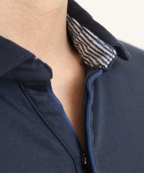 a.v.v（アーヴェヴェ）の「【S-XXL】シルケットスムーススキッパーポロシャツ（ポロシャツ・メンズ・ブラック/ネイビー/ホワイト・44/46/50/52/48）」の4枚目の写真