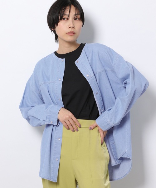 LAKOLE（ラコレ）の「ライトオンスデニムノーカラーシャツ / 276569（シャツ/ブラウス・レディース・ライトブルー/グレー/サックスブルー・SMALL/MEDIUM）」の11枚目の写真