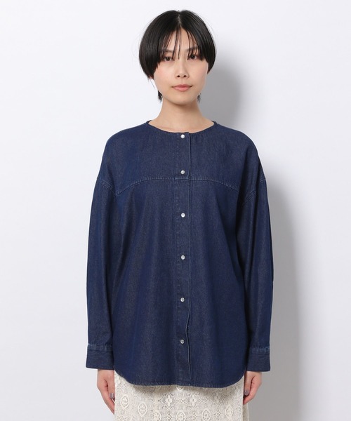 LAKOLE（ラコレ）の「ライトオンスデニムノーカラーシャツ / 276569（シャツ/ブラウス・レディース・ライトブルー/グレー/サックスブルー・SMALL/MEDIUM）」の16枚目の写真