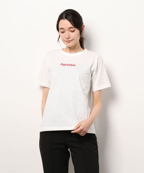 Lugnoncure（ルノンキュール）の「スモールロゴプリントTシャツ（Tシャツ/カットソー・レディース・ミント/オフホワイト/ベージュ・ﾌﾘ-）」の16枚目の写真