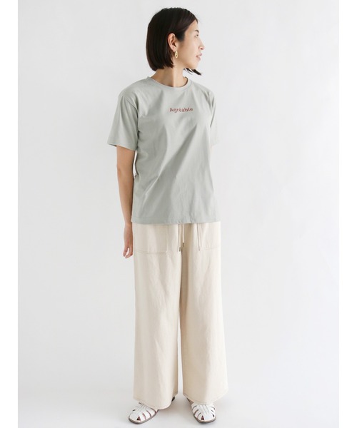 Lugnoncure（ルノンキュール）の「スモールロゴプリントTシャツ（Tシャツ/カットソー・レディース・ミント/オフホワイト/ベージュ・ﾌﾘ-）」の8枚目の写真