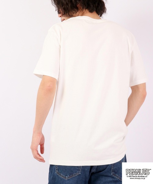 PEANUTS(ピーナッツ)の「PEANUTS スヌーピー 刺繍 半袖Tシャツ(Tシャツ/カットソー・メンズ・ホワイト/パープル/カーキ/ネイビー・LL/L/M)」の7枚目の写真