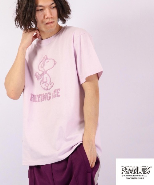 PEANUTS(ピーナッツ)の「PEANUTS スヌーピー 刺繍 半袖Tシャツ(Tシャツ/カットソー・メンズ・ホワイト/パープル/カーキ/ネイビー・LL/L/M)」の17枚目の写真