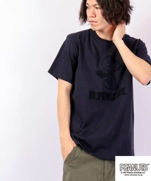 PEANUTS(ピーナッツ)の「PEANUTS スヌーピー 刺繍 半袖Tシャツ(Tシャツ/カットソー・メンズ・ホワイト/パープル/カーキ/ネイビー・LL/L/M)」の13枚目の写真