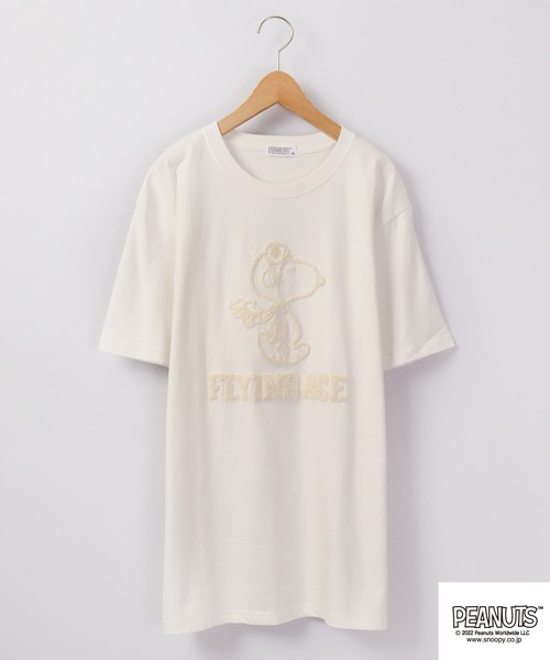 PEANUTS(ピーナッツ)の「PEANUTS スヌーピー 刺繍 半袖Tシャツ(Tシャツ/カットソー・メンズ・ホワイト/パープル/カーキ/ネイビー・LL/L/M)」の21枚目の写真