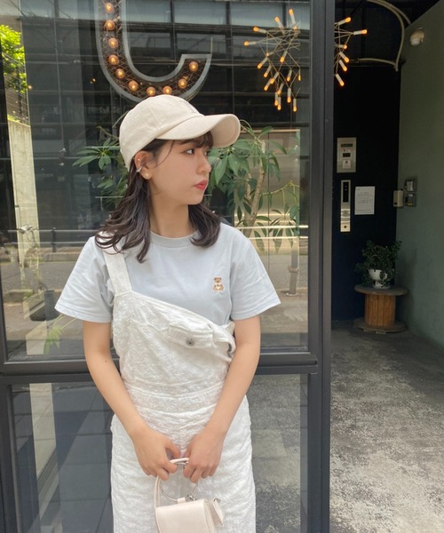 one after another NICE CLAUP（ワンアフターアナザーナイスクラップ）の「くま刺繍Tシャツ（Tシャツ/カットソー・レディース・ホワイト/ネイビー/サックスブルー/ピンク・FREE）」の15枚目の写真