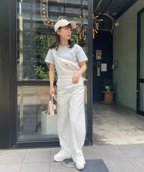 one after another NICE CLAUP（ワンアフターアナザーナイスクラップ）の「くま刺繍Tシャツ（Tシャツ/カットソー・レディース・ホワイト/ネイビー/サックスブルー/ピンク・FREE）」の18枚目の写真