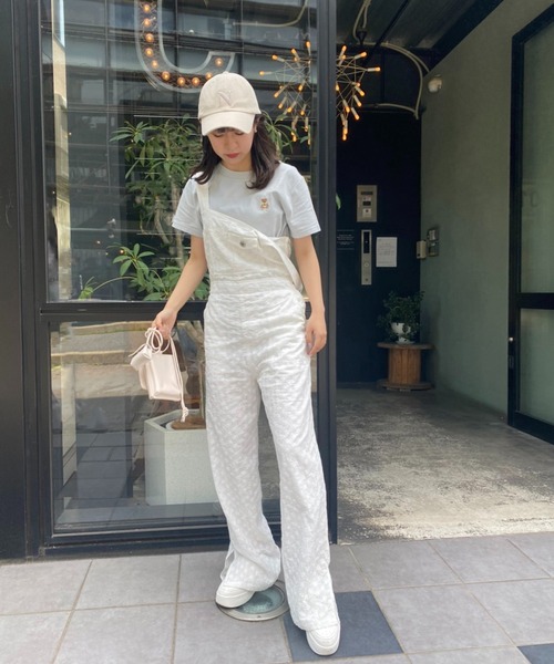 one after another NICE CLAUP（ワンアフターアナザーナイスクラップ）の「くま刺繍Tシャツ（Tシャツ/カットソー・レディース・ホワイト/ネイビー/サックスブルー/ピンク・FREE）」の9枚目の写真