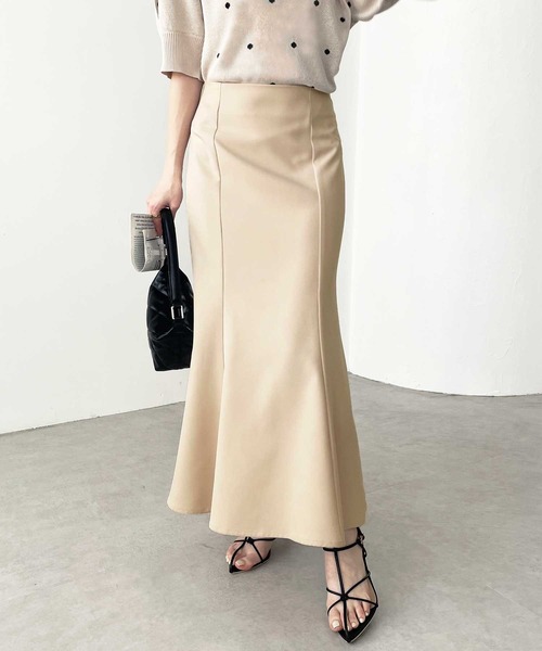 GeeRA(ジーラ)の「ストレッチマーメイドスカート(スカート・レディース・パープル/ブラウン/ブラック/アイボリー・MEDIUM/XX-LARGE/LARGE/SMALL/X-LARGE)」の2枚目の写真