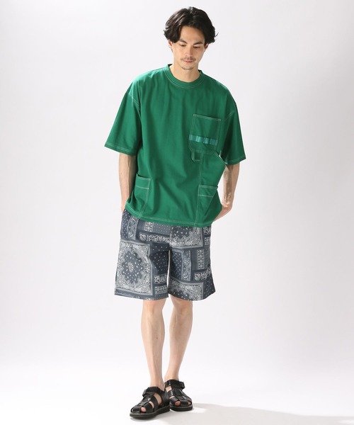 niko and...(ニコアンド)の「ペインターポケットTシャツ(Tシャツ/カットソー・メンズ・グリーン/ブラック/ブルー/オフホワイト・MEDIUM/LARGE)」の5枚目の写真