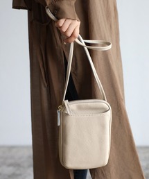 Wallet shoulder bag／ミニポーチ付／silver スマホショルダー スマホポーチ ショルダーバッグ レディース