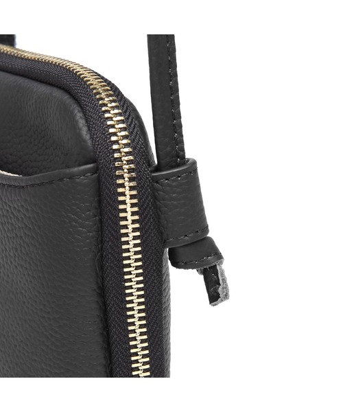GUSCIO（グッシオ）の「【グッシオレザー】本革　ウォレットショルダーバッグ　お財布ポシェット（ショルダーバッグ・レディース・アイボリー/ブラック/ベージュ系/ブルー/ピンク/オレンジ/ラベンダー・FREE）」の12枚目の写真