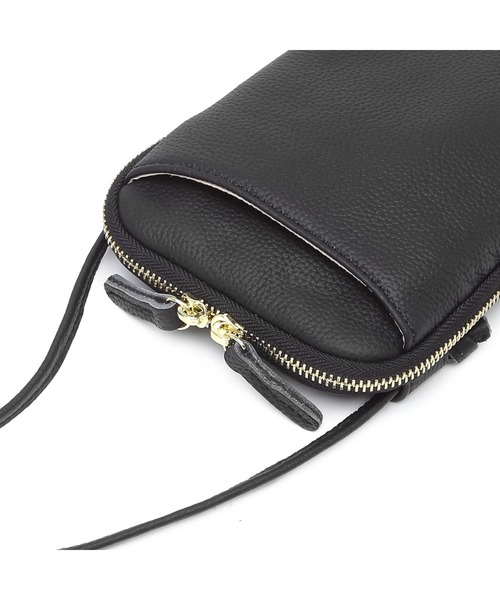 GUSCIO（グッシオ）の「【グッシオレザー】本革　ウォレットショルダーバッグ　お財布ポシェット（ショルダーバッグ・レディース・アイボリー/ブラック/ベージュ系/ブルー/ピンク/オレンジ/ラベンダー・FREE）」の10枚目の写真
