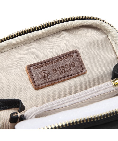 GUSCIO（グッシオ）の「【グッシオレザー】本革　ウォレットショルダーバッグ　お財布ポシェット（ショルダーバッグ・レディース・アイボリー/ブラック/ベージュ系/ブルー/ピンク/オレンジ/ラベンダー・FREE）」の16枚目の写真