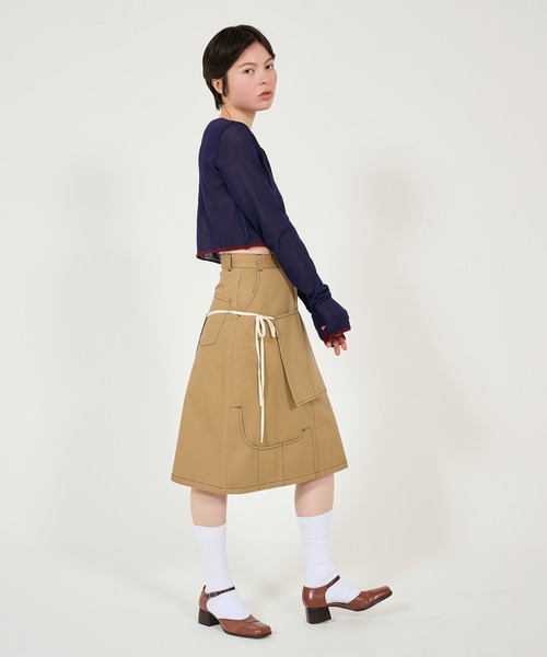 カーディガン バイカラーシアーカーディガン レディース bicolor sheer knit cardigan／バイカラーシアーカーディガン